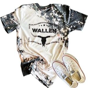 Retro Steer Skull Western T-Shirt Women Vintage Country Music Cowgirl Tee sz S